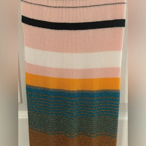 Missoni Maxi Dress Cover Up Striped Knitted One Shoulder Bodycon Slit S - Picture 9 of 15